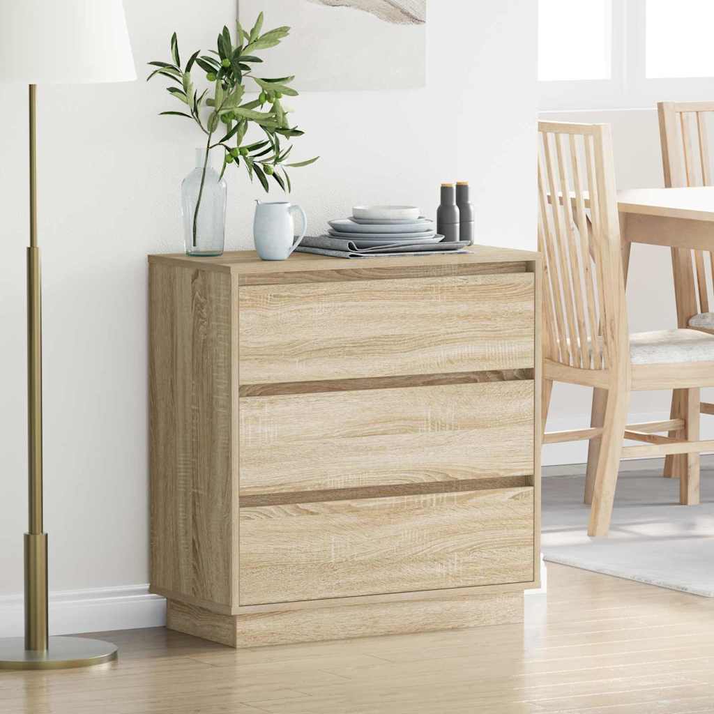 Bedside Cabinet Sonoma oak 71 x 34.5 x 75 cm Engineered wood